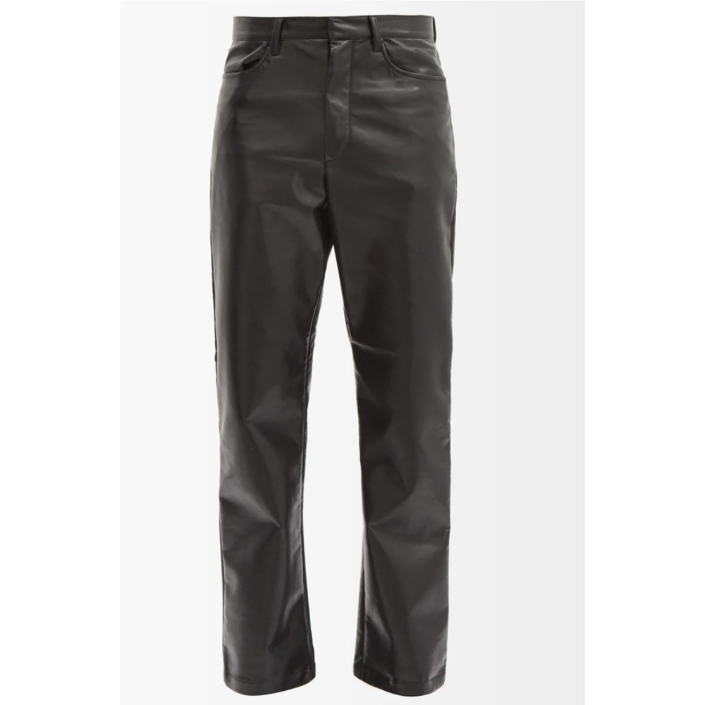 Sunflower Faux Leather Track Pants Black